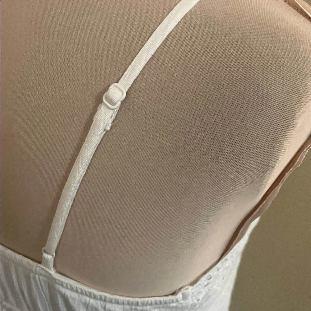 American Eagle Outfitters Small Vintage Ivory White Eyelet Tiered Boho Sundress - Picture 14 of 15